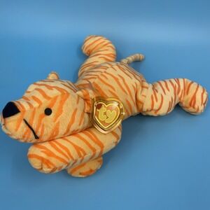Ty Pillow Pals 13" Purr Orange Striped Cat 1996